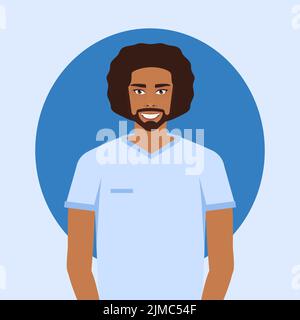 Plat hommes et femmes médecins de santé vecteur illustration personnes dessin animé avatar profil personnages ensemble. Personnel hospitalier : médecin, infirmière. Le concept o Illustration de Vecteur