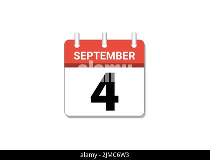 Septembre, 4th vecteur d'icône de calendrier, concept de calendrier, d'affaires et de tâches Illustration de Vecteur