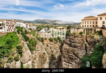 Vue sur la vieille ville de Ronda, Espagne Banque D'Images