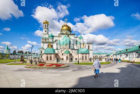 Vue sur le nouveau monastère de Jérusalem à Istra, Russie Banque D'Images