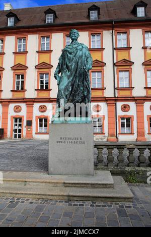 Maximilian II, statue du roi Maximilian II, Bayreuth, Bavière, Allemagne, Europe Banque D'Images