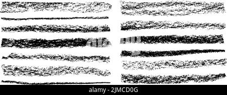 Lignes de charbon noir isolées sur fond blanc. Illustration de Vecteur