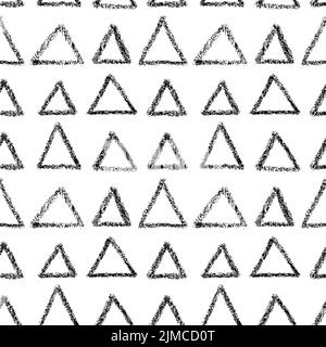 Motif sans couture de triangles noirs vectoriels dessinés à la main Illustration de Vecteur