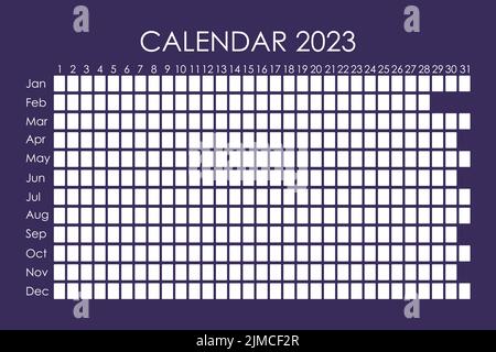 calendrier 2023. Semaine du design d'entreprise. Isolé sur fond de couleur. Calendrier lunaire. Placez les autocollants Illustration de Vecteur