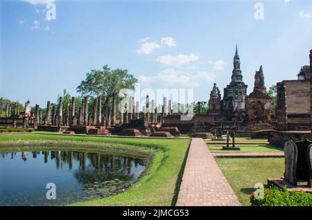 Wat Mahathat, Sukhothai Historical Park Banque D'Images