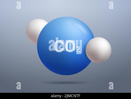 CO2 dioxyde de carbone concept horizontal de réduction des émissions de gaz toxiques Illustration de Vecteur