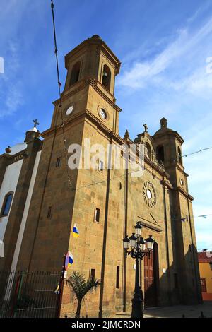 Centre ville hystorical d'Agueimes, ici l'église classiciste de San Sebastian. Las Palmas, Grande Canarie, Îles Canaries, Espagne Banque D'Images