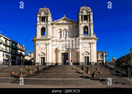 Église paroissiale de Santa Maria della Providenza, Zafferana, Etnea, Sicile Banque D'Images