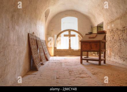 Bureau de Sean Connery, accessoires du film LE NOM DE LA ROSE par UMBERTO ECO, lieu de tournage Monastère Eberbach, ordre cistercien Banque D'Images