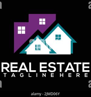 Logo de l'État réel, logo, logo de l'État, logo Vector, logo de la maison, Logo Design, Design logo, Vector file design Illustration de Vecteur