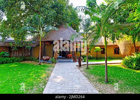 Namusasha River Lodge, Namibie sur la rivière Kwando Banque D'Images