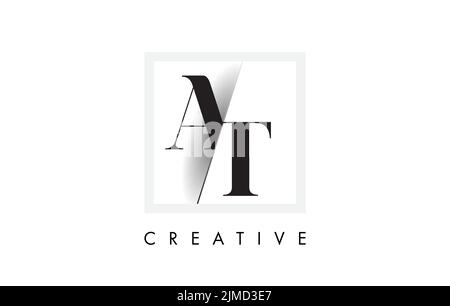 AU niveau de Letter logo Design avec police sérif coupée et croisée Créatif. Illustration de Vecteur