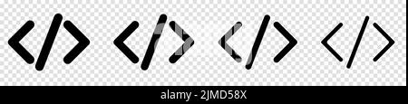 Icône vecteur de code. Symbole de code pour la conception de votre site Web, votre logo, votre application, votre interface utilisateur. Illustration vectorielle isolée sur fond transparent Illustration de Vecteur