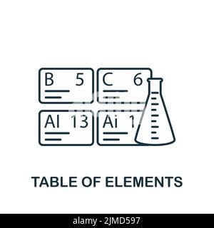 Icône Tableau des éléments. Icône monochrome simple Bioengineering pour les modèles, la conception Web et les infographies Illustration de Vecteur