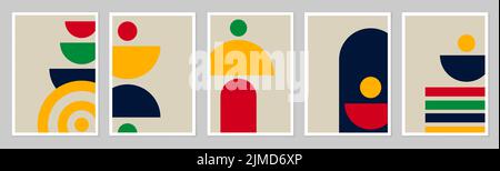 Collection d'affiches. Style minimaliste. Avec un style boho moderne. Illustration de Vecteur