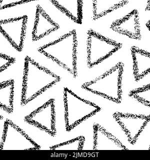 Motif sans couture de triangles noirs vectoriels dessinés à la main Illustration de Vecteur