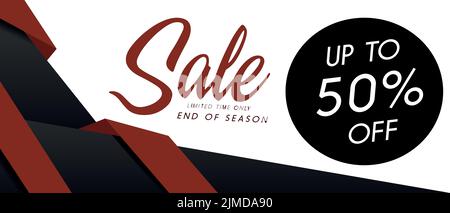 A sale banner in red and black colors Illustration de Vecteur