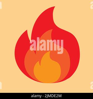 An illustration of a fire on light orange background Illustration de Vecteur