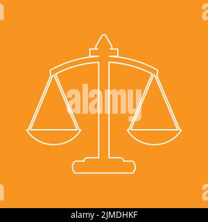Le concept de loi ou de justice met à l'échelle l'icône avec le style de ligne Illustration de Vecteur