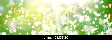 Lumières nature abstrait bannière bokeh Banque D'Images
