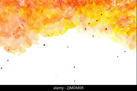 Aquarelle aux couleurs rouge et orange Banque D'Images