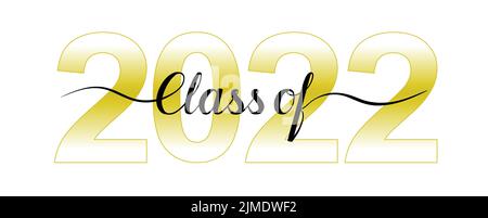 Banner for the Class of 2022 graduation class. Congratulations on graduation from school, college, institute in 2022 Illustration de Vecteur