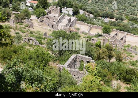 Mystras de la cité médiévale Banque D'Images