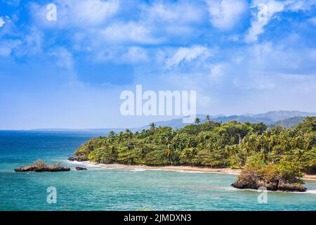 Petites îles et plage de la République dominicaine Banque D'Images