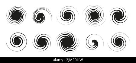 Ensemble de vecteurs spirales et tourbillons. Éléments de conception abstraits ronds géométriques torsadés Illustration de Vecteur