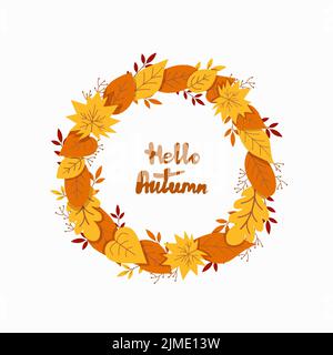 Couronne vectorielle de feuilles d'automne. Illustration de Vecteur