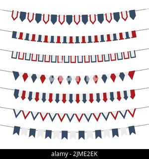 Ensemble de 4th banderoles vectorielles de juillet. Illustration de Vecteur