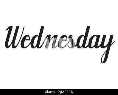 Wednesday - Vector hand drawn modern calligraphy for social media, planners, posters & tshirts. Stock Vector