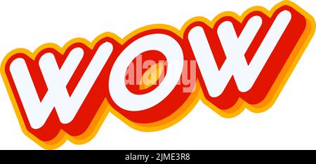 Wow 3D lettrage effet isolé sur blanc coloré texte effet design vecteur. Texte ou inscriptions en anglais. Le design moderne et créatif est rouge Illustration de Vecteur