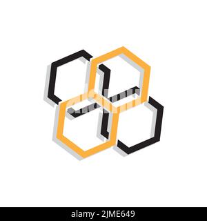 simple jaune miel abeille logo vectoriel sans icône Illustration de Vecteur