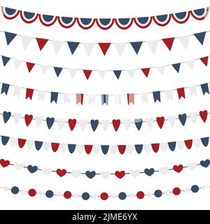 Drapeaux de banderole pour l'isolement de jour d'indépendance. Illustration de Vecteur