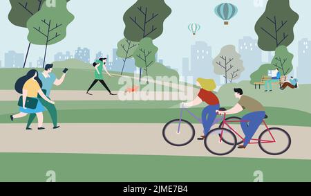 Illustration vectorielle du temps passé dans le parc Illustration de Vecteur