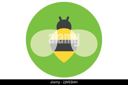 Illustration d'abeille dans un cercle vert Illustration de Vecteur