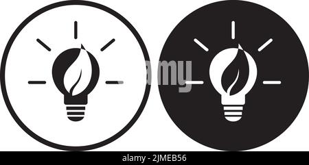 Illustration vectorielle de deux ampoules avec des feuilles en cercles Illustration de Vecteur