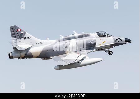 L'avion d'attaque de lumière Douglas A-4 Skyhawk de l'entrepreneur de défense canadien Top Aces. Banque D'Images