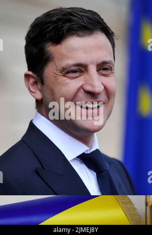 Kiev, Ukraine visite du président 13 mars 2022 Zelensky à l'hôpital militaire Banque D'Images