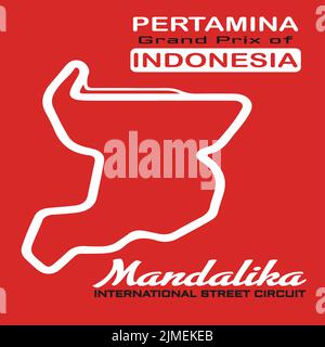 mandalika international street circuit logo design.  for various purposes with vector files Stock Vector