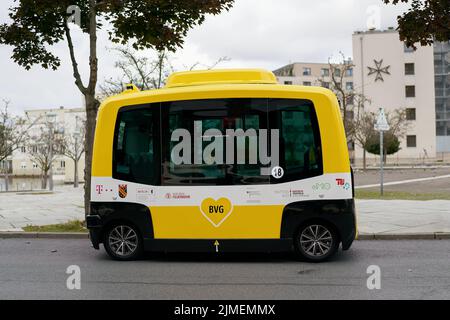 Bus autonome comme projet de BVG (Berliner Verkehrsbetriebe) à Berlin Tegel Banque D'Images