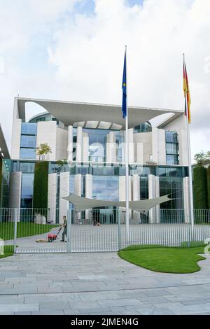 Chancellerie fédérale, bureau de la chancelière dans le quartier gouvernemental de la capitale allemande Berlin Banque D'Images