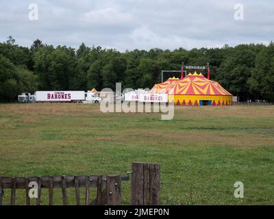 Bokrijk, Belgique, 22 juillet 2022, la tente de cirque de la baronne du cirque fondée en 1848 par la famille Korittnig, installée dans le musée en plein air de Bokri Banque D'Images