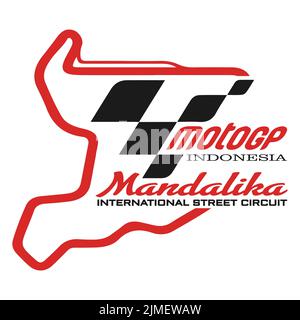 mandalika international street circuit logo design.  for various purposes with vector files Stock Vector