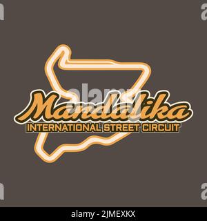 mandalika international street circuit logo design.  for various purposes with vector files Stock Vector