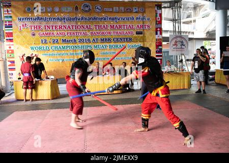 1st Jeux et festival internationaux d'arts martiaux thaïlandais. Champions du monde Muay Boran Banque D'Images