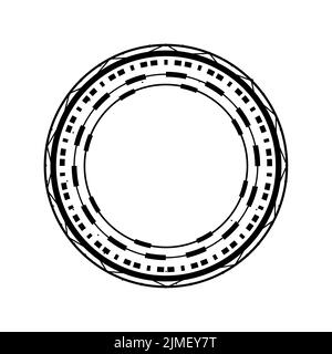 Cadre de cercle numérique isolé sur fond blanc Banque D'Images