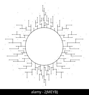 Cadre rond numérique isolé sur fond blanc Banque D'Images