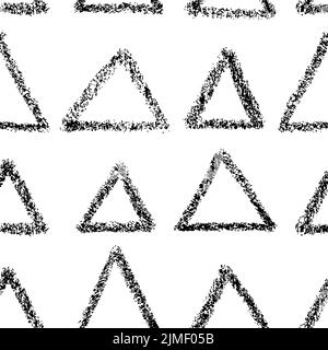 Motif sans couture de triangles noirs vectoriels dessinés à la main Illustration de Vecteur